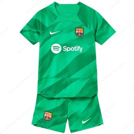 Barcelona Goalkeeper Fußballtrikot Kinder Set 23/24 – Grün