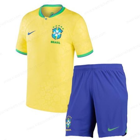 Brasilien Heimtrikot Fußballtrikot Kinder Set 2022